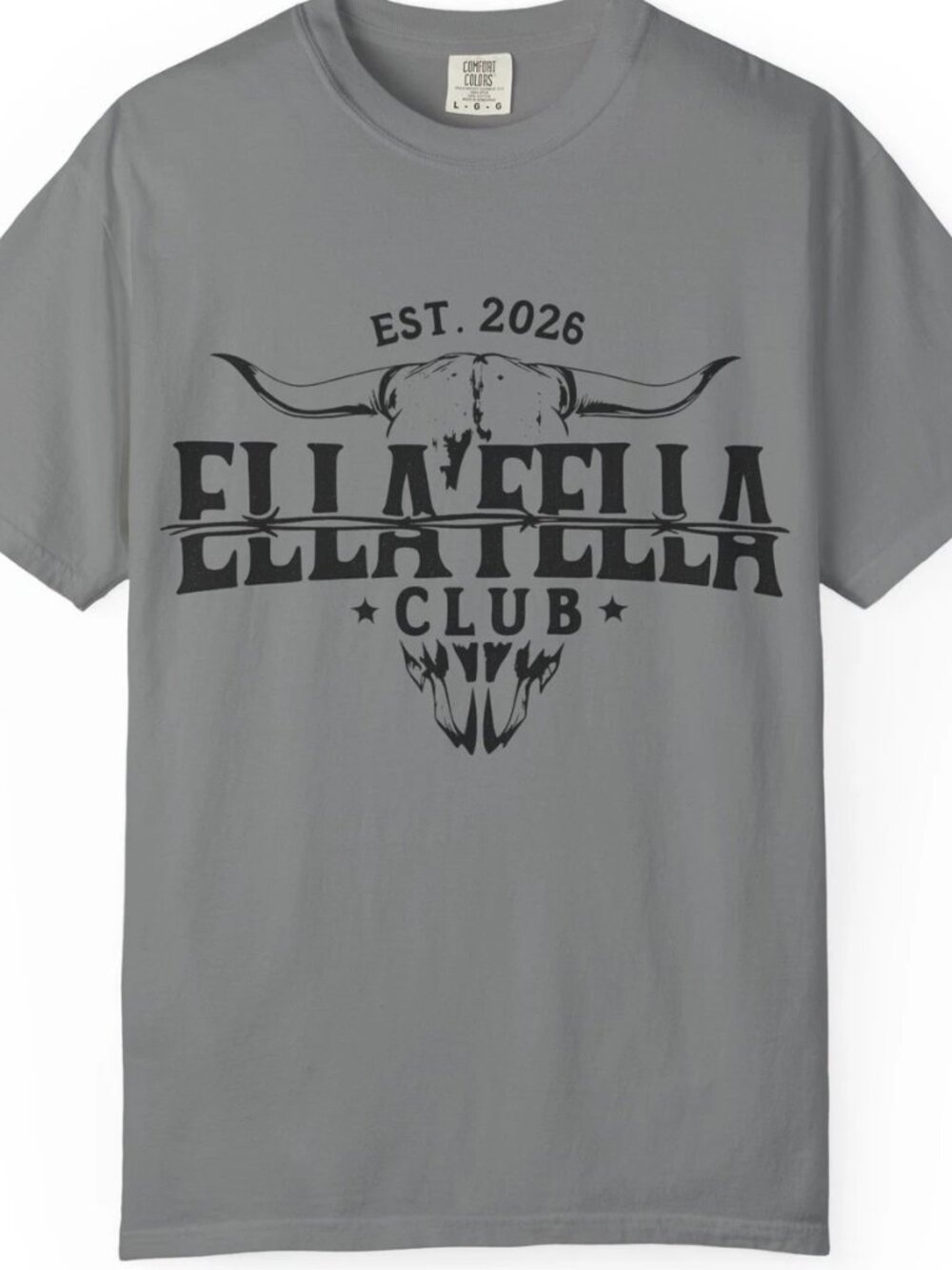 Ella Fella Club Bull Skull T-Shirt  EST 2026 Western Graphic T Shirt 257